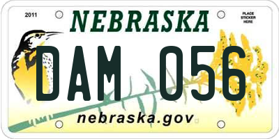 NE license plate DAM056