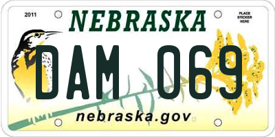 NE license plate DAM069