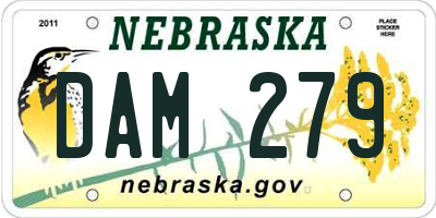 NE license plate DAM279