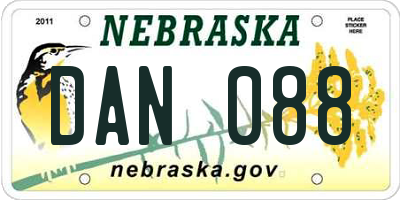 NE license plate DAN088