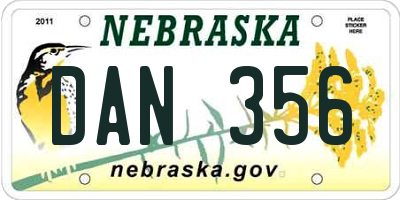 NE license plate DAN356