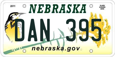 NE license plate DAN395