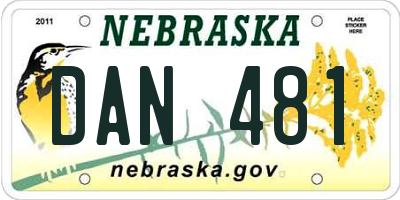 NE license plate DAN481