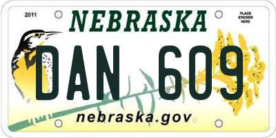 NE license plate DAN609