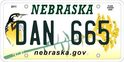 NE license plate DAN665