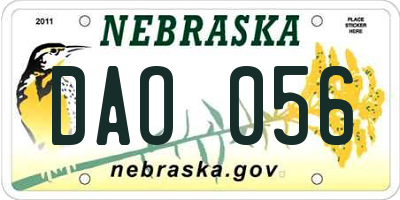 NE license plate DAO056