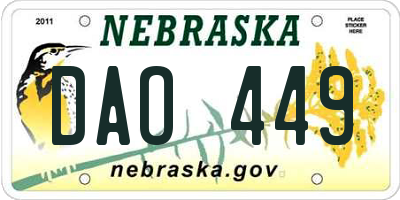 NE license plate DAO449