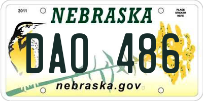 NE license plate DAO486
