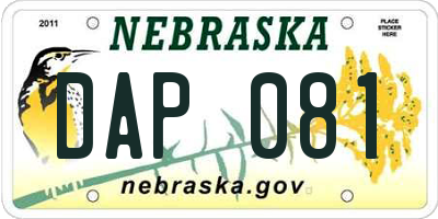 NE license plate DAP081