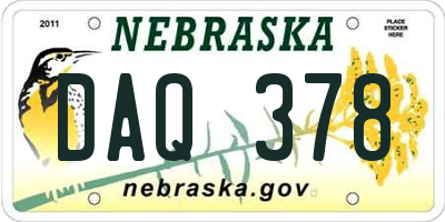 NE license plate DAQ378