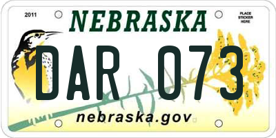 NE license plate DAR073