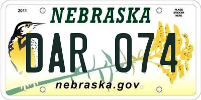 NE license plate DAR074
