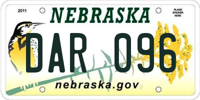 NE license plate DAR096
