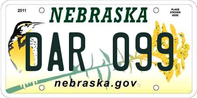 NE license plate DAR099