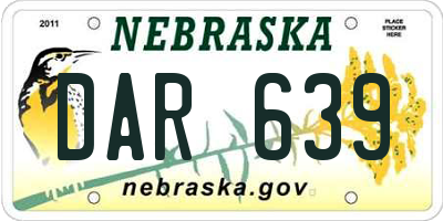 NE license plate DAR639