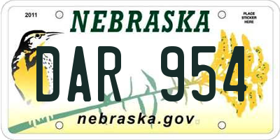 NE license plate DAR954