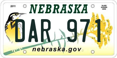 NE license plate DAR971