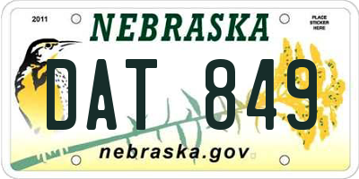 NE license plate DAT849