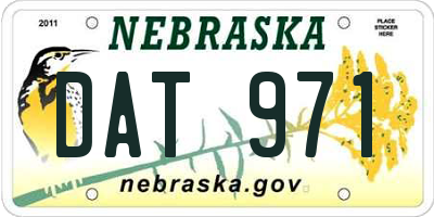 NE license plate DAT971