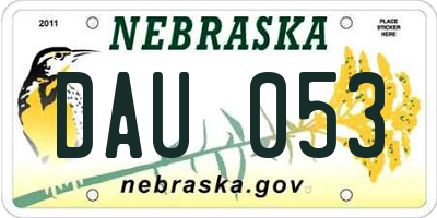 NE license plate DAU053