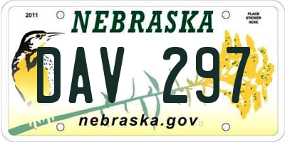 NE license plate DAV297