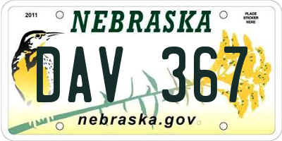 NE license plate DAV367
