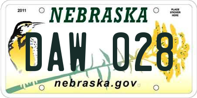 NE license plate DAW028