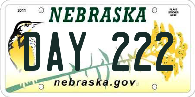 NE license plate DAY222