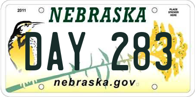 NE license plate DAY283