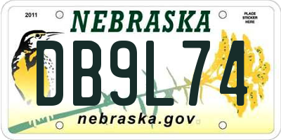 NE license plate DB9L74