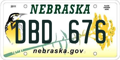 NE license plate DBD676