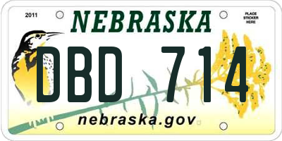 NE license plate DBD714