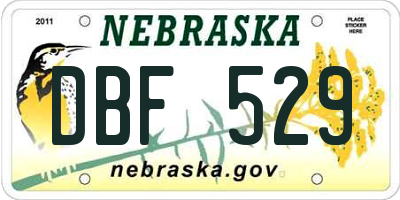 NE license plate DBF529