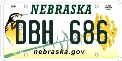 NE license plate DBH686