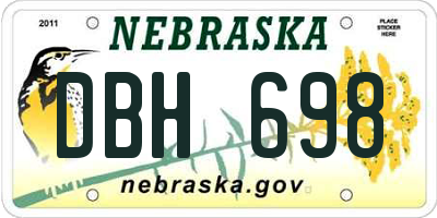 NE license plate DBH698