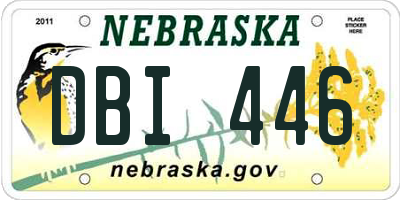 NE license plate DBI446