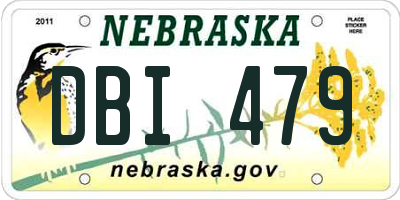 NE license plate DBI479