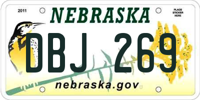 NE license plate DBJ269