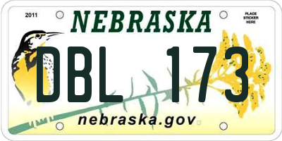 NE license plate DBL173