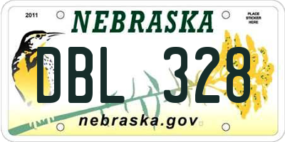 NE license plate DBL328