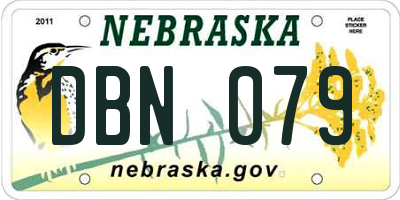 NE license plate DBN079
