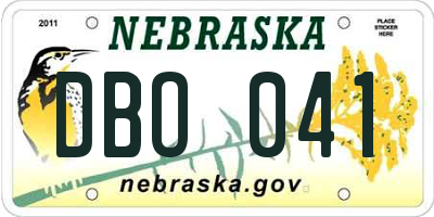 NE license plate DBO041