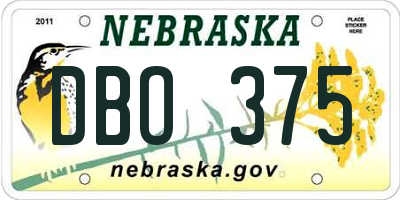 NE license plate DBO375