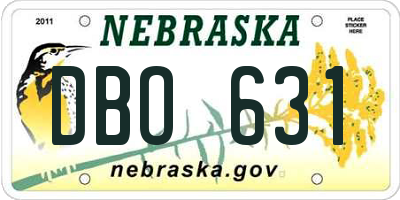 NE license plate DBO631