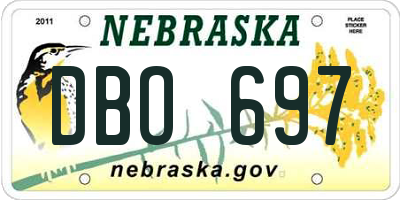 NE license plate DBO697