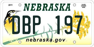 NE license plate DBP197