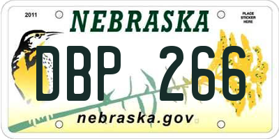 NE license plate DBP266