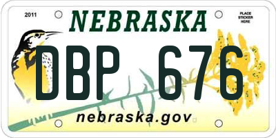 NE license plate DBP676