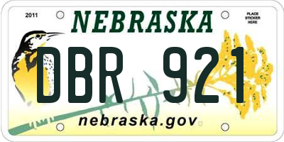 NE license plate DBR921