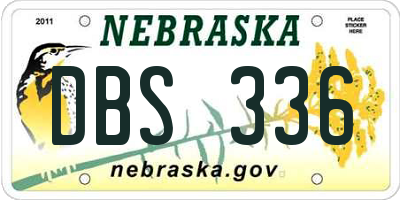 NE license plate DBS336
